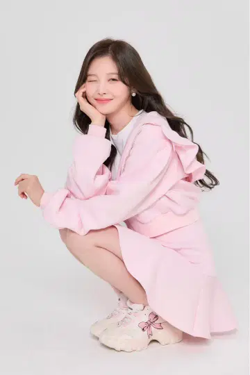 JILTU baby frill hoodie skirt baby pink