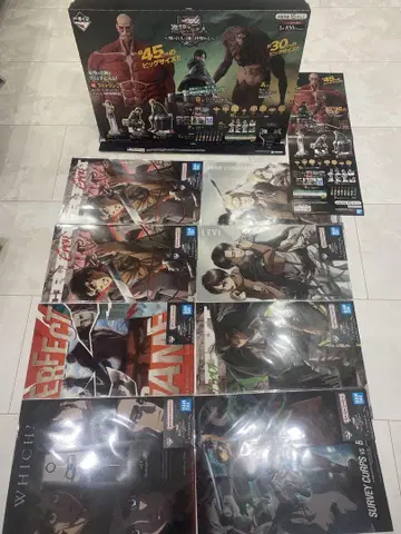 진격의 거인 제일복권 F상 클리어 포스터 판매 촉진 물품 세트