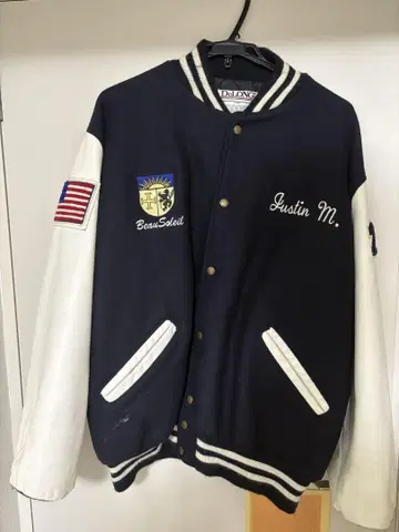 90s 빈티지 DeLONG 사제 바시티 자켓 울