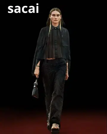 [ 22ss 컬렉션 ] sacai 사카이 플리츠 블라우스 블랙