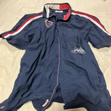 TOMMY HILFIGER DENIM 반팔 셔츠 L 네이비