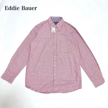택 포함 미사용 에디 바우어 긴팔 셔츠 (S) BD 체크 무늬 오피스