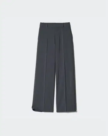 UNIQLO 감동 와이드 팬츠 그레이 S 긴 길이