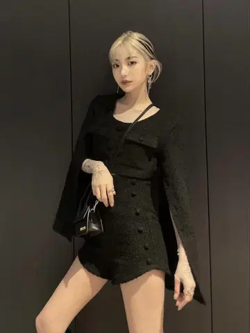 melt the lady 딥 슬릿 트위드 셋업
