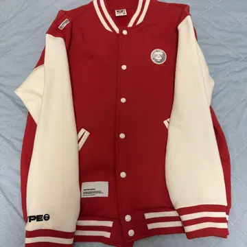 Aape 바시티 자켓 빨간색/화이트