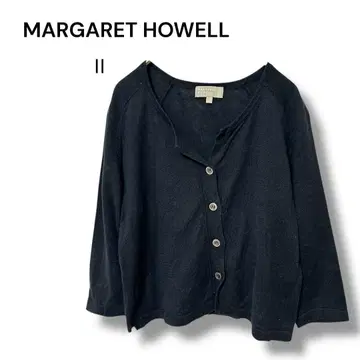 마가렛호웰 7부 소매 가디건 린넨 혼방 블랙 2 사이즈
