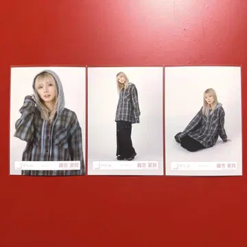사쿠라자카46 브로마이드 후지요시 카린 체크 코디 세미