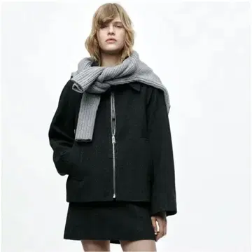 ZARA 다크 그레이 울 블렌드 자켓 M