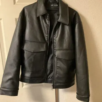 블랙 가죽 숏 자켓 Zara