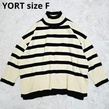 [ yort ] 요트 야마다야 스콧 클럽 보더 하이넥 니트 F