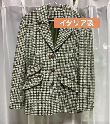 하운드투스 패턴 테일러드 자켓