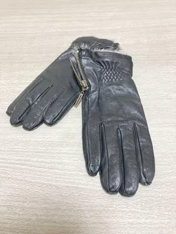 [ 새상품급 ] 퍼 달린 가죽 장갑 블랙
