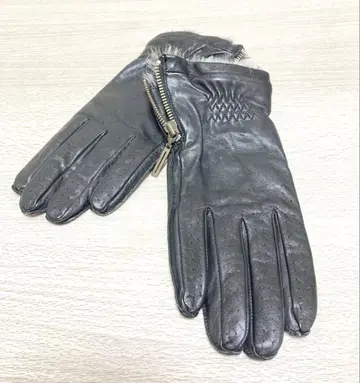 [ 새상품급 ] 퍼 달린 가죽 장갑 블랙