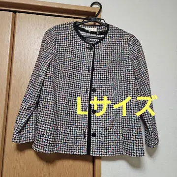 컬러풀 체크 무늬 L 사이즈 가디건