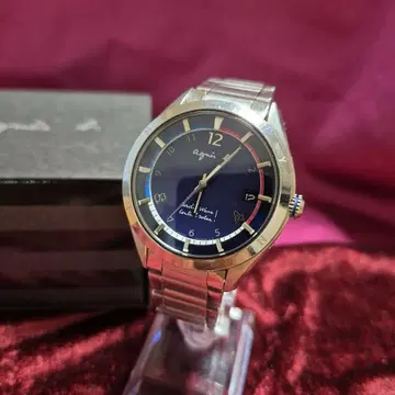 Agnes b. 쿼츠 손목시계 전파 솔라 네이비