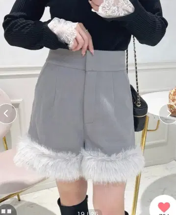 apres jour 인조 모피 숏팬츠