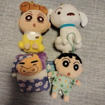 짱구는 못말려 봉제 인형 스트랩 4개 세트