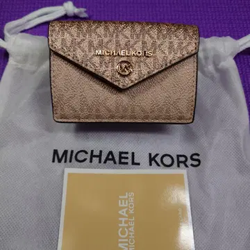 MICHAELKORS 핑크 골드 삼단 접이식 지갑