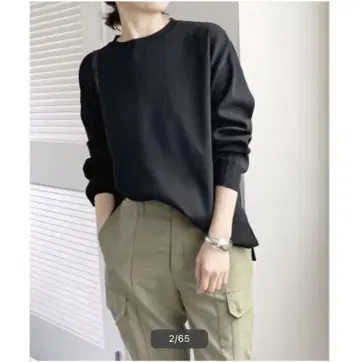 Spick & Span 워셔블 루즈 크루넥 풀오버 블랙