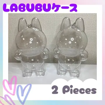 LABUBU 보호 케이스 2개 세트 클리어 볼 체인 투명