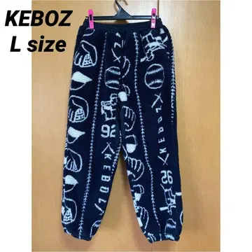 KEBOZ 보아 와이드 팬츠 [L] 블랙 올 패턴 남성용 가을 겨울 코디