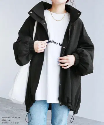 스탠드 칼라 몬스터 후드티 M 사이즈 블랙