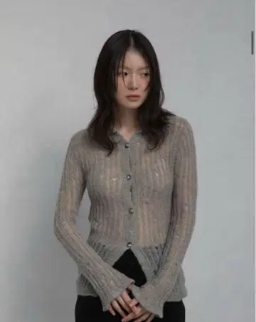 OHOTORO Feather Damage Cardigan / grey