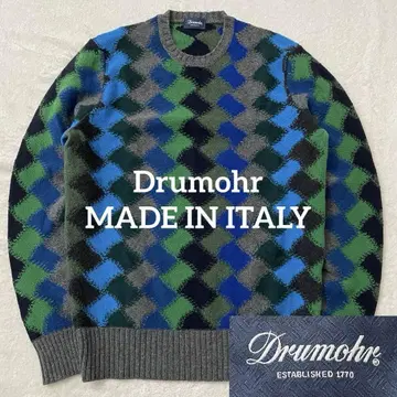 새상품급 DRUMOHR 울 스웨터 니트 아가일 이탈리아제