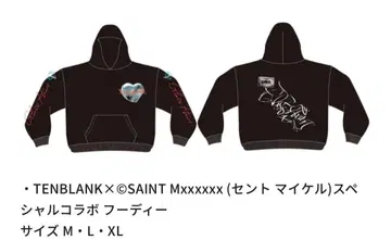 TENBLANK x SAINT Mxxxxxx 콜라보 후디 블랙