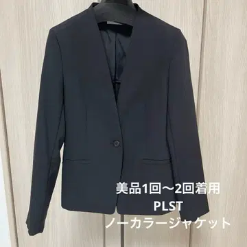 새상품급 1~2회 착용 PLST 폴리에스테르 옥스 노카라 자켓 블랙