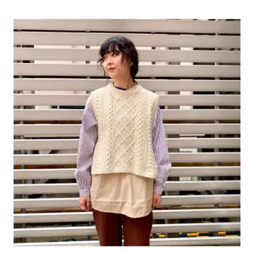 [ 미사용 새상품 ] 2024년 beamsboy 아란 니트 베스트