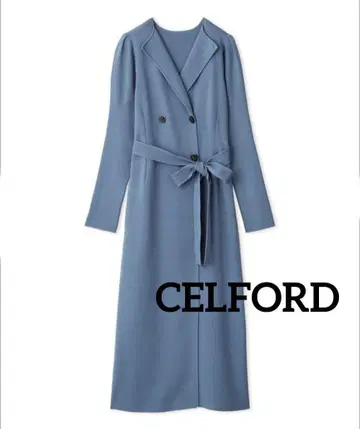CELFORD 트렌치풍 니트 타이토 원피스 블루 36