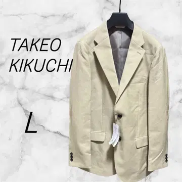 다케오 키쿠치 자켓 남성용 L 베이지 새상품 택 포함 워셔블