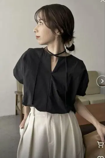 카프리슈 마쥬 벌룬 리본 블라우스