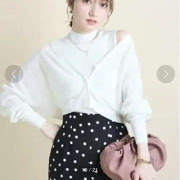 미사용 워셔블 시어 숏 가디건 앙상블