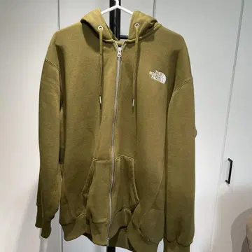 노스페이스 지퍼 후드티 올리브
