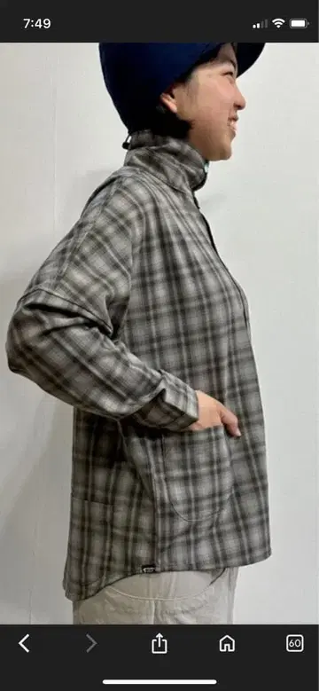 삼각 스탠드 물총새 체크 셔츠 새상품급!