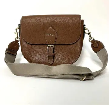 컨디션 최상 훌라 FURLA 숄더백 브라운 천연 가죽