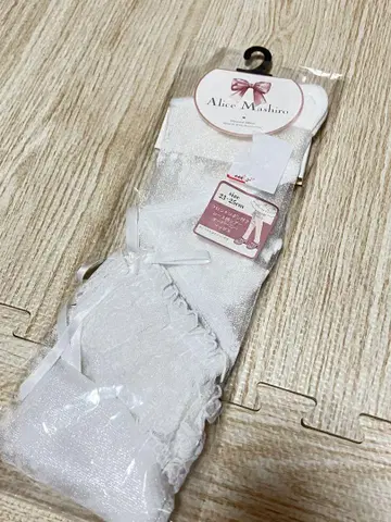 새상품 마시로 아리스 오버니 삭스 화이트 리본 하트 크로스