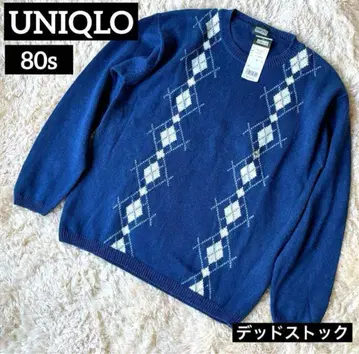 새상품 데드 UNIQLO 올드 유니클로 니트 스웨터 아가일 80s