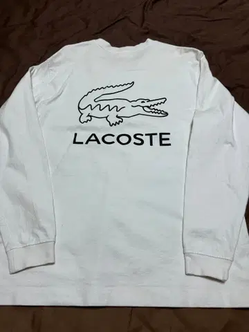 LACOSTE 화이트 롱 슬리브 T셔츠 M