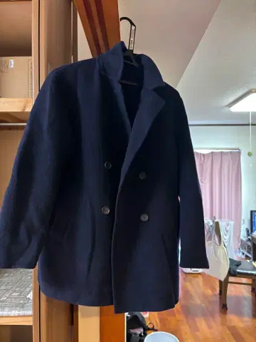 UNIQLO 더블 브레스트 코트 M 네이비