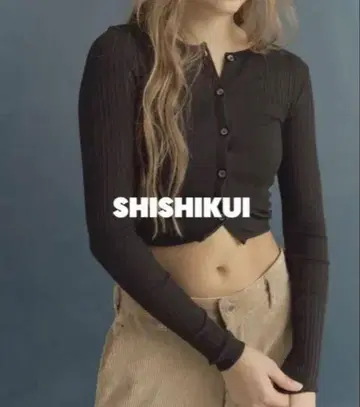 shishikui 긴팔 티셔츠 블랙 시시쿠이 가디건