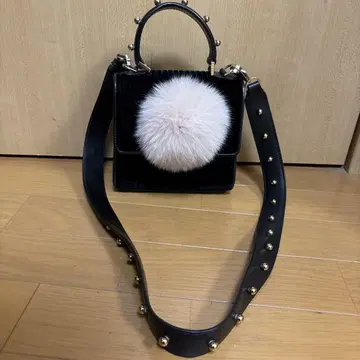 ies petits joueurs 숄더백 벨로아 원단 블랙