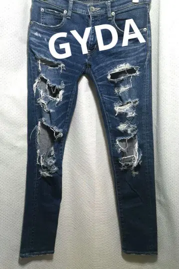 GYDA 스트레치 데미지 스키니 데님 블루