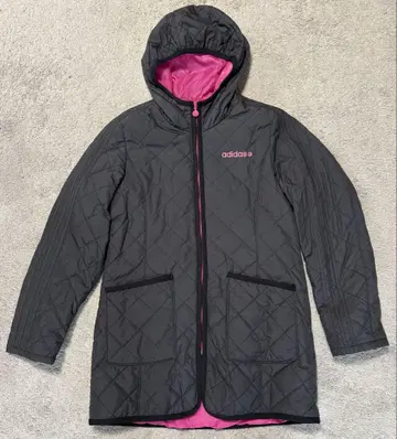 adidas 퀼팅 자켓 블랙 핑크