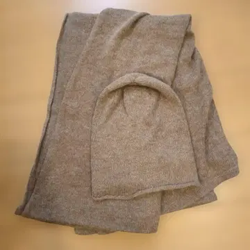 베이지 울 스톨 숄