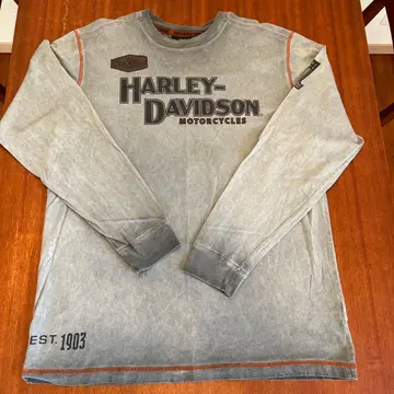HARLEY-DAVIDSON 그레이 롱 슬리브 셔츠