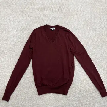 LACOSTE 버건디 (보르도) V넥 니트 M