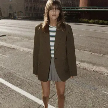 ZARA 브라운 테일러드 자켓 M